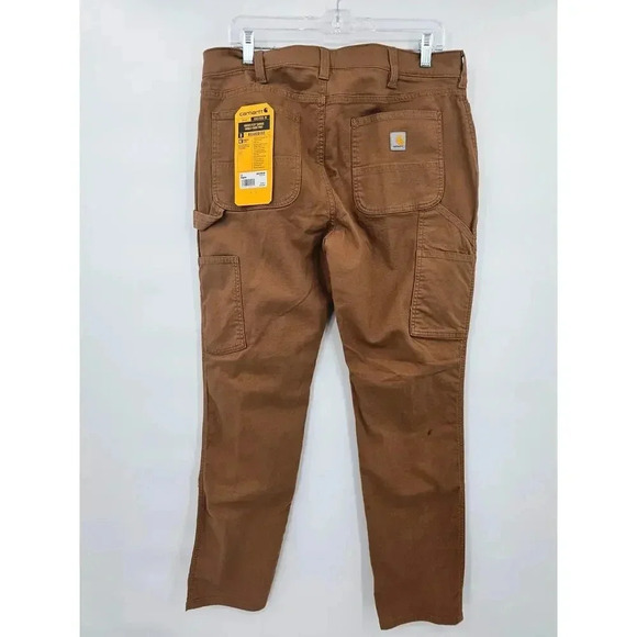 Carhartt Womens 12R Tan Rugged Flex Canvas Relaxed Fit Double Front Pants NWT - Picture 2 of 11